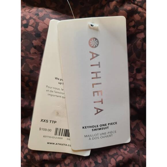 NWT Athleta Keyhole One Piece Swimsuit - XXS - camo flora decadent chocolate XXS - Picture 3 of 3
